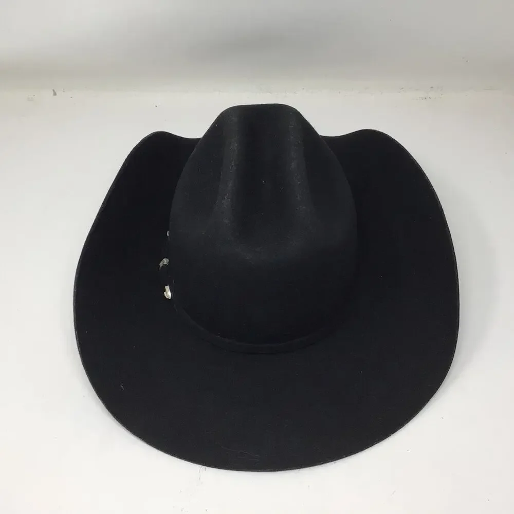 Stetson Stallion 3X Oak Ridge Wool Cowboy Hat Black Size 7 1/2 Western Used